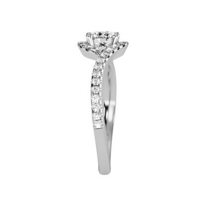 Frisky Diamond Ring In 925 Sterling Silver - Four