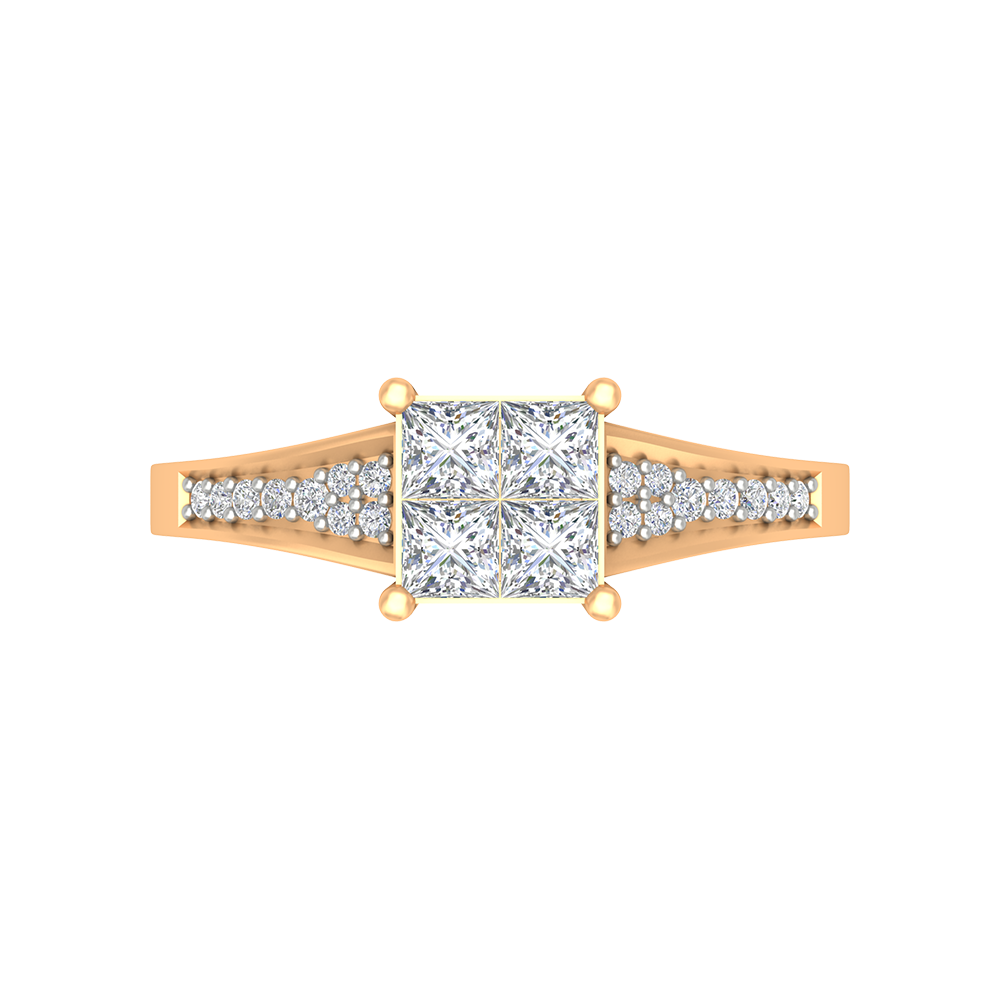 Fue Princess Solitaire Ring In 925 Sterling Silver - Ten
