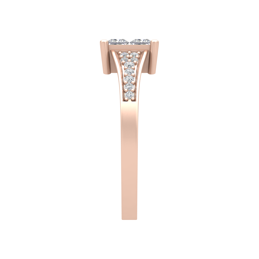 Fue Princess Solitaire Ring - Four
