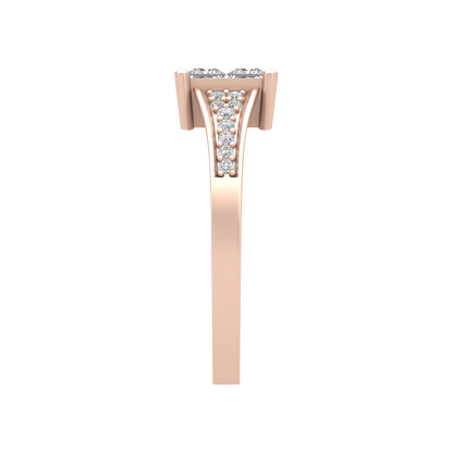Fue Princess Solitaire Ring - Four