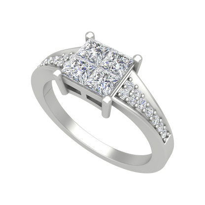 Fue Princess Solitaire Ring - Five