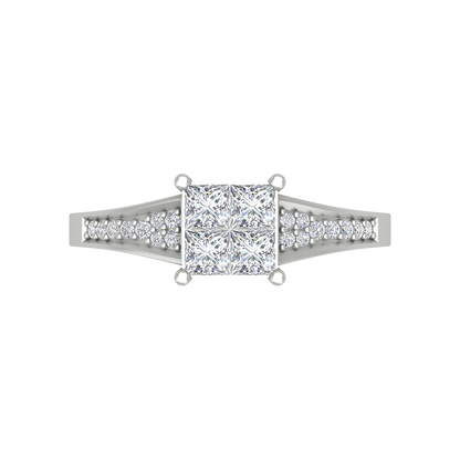 Fue Princess Solitaire Ring In 925 Sterling Silver - Six