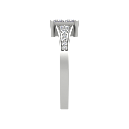 Fue Princess Solitaire Ring In 925 Sterling Silver - Seven