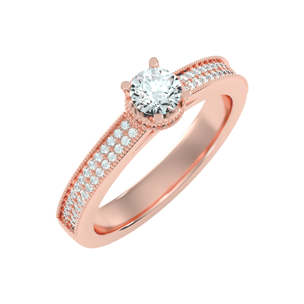 Gaz Solitaire Ring In 925 Sterling Silver - One
