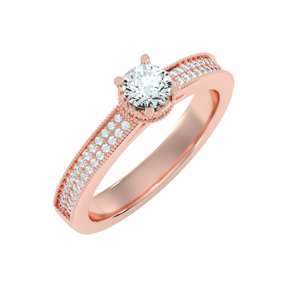 Gaz Solitaire Ring In 925 Sterling Silver - One