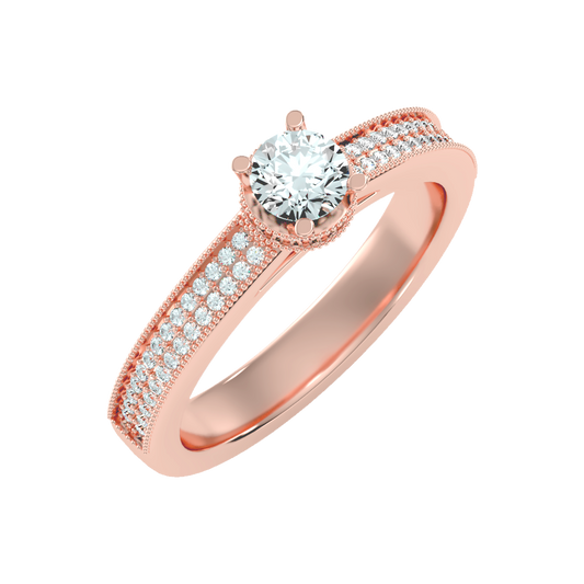 Gaz Solitaire Ring In 925 Sterling Silver - One