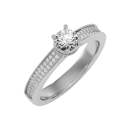 Gaz Solitaire Ring In 925 Sterling Silver - Five