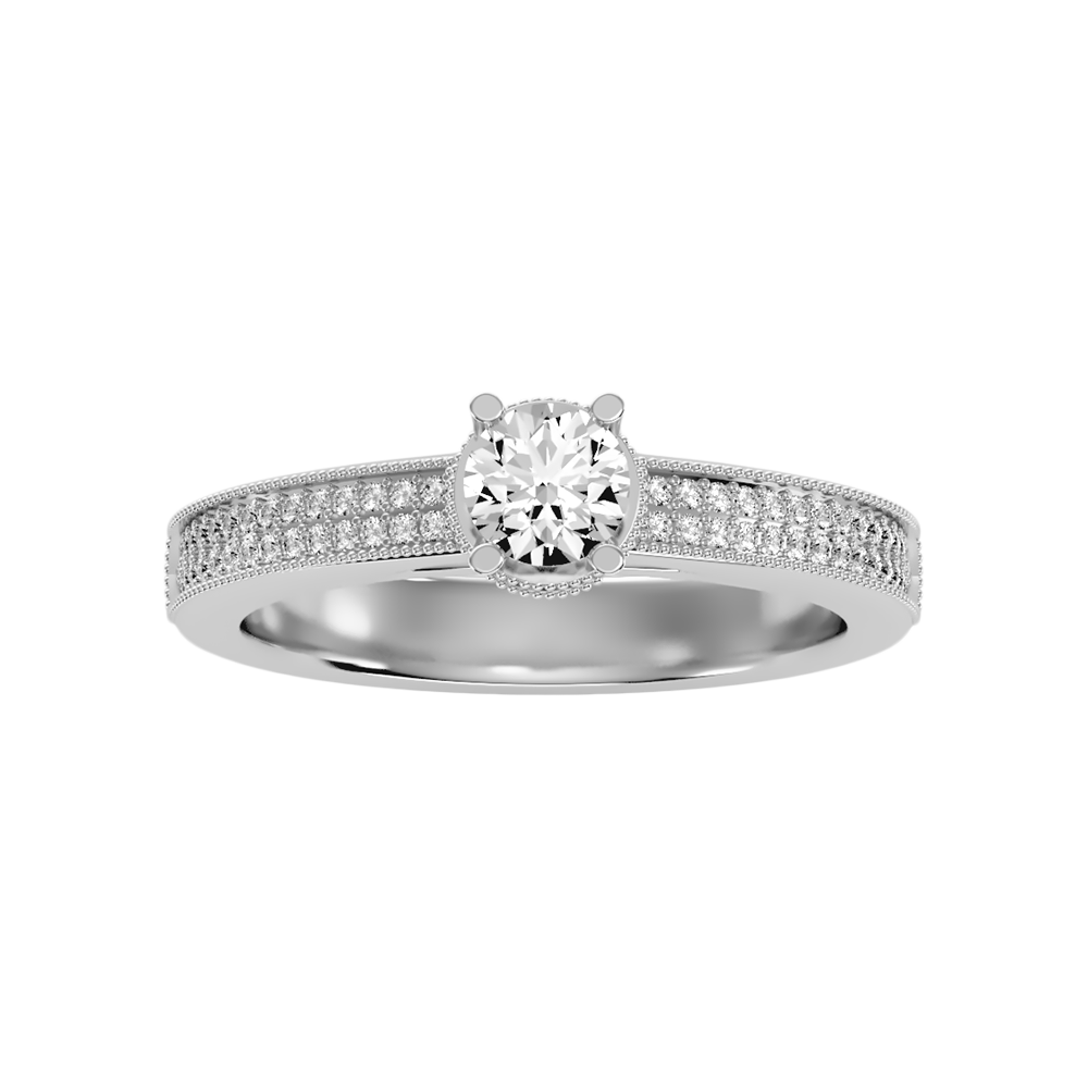 Gaz Solitaire Ring In 925 Sterling Silver - Six