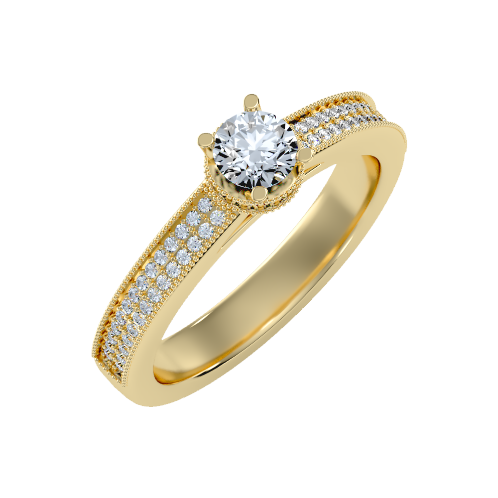 Gaz Solitaire Ring In 925 Sterling Silver - Nine