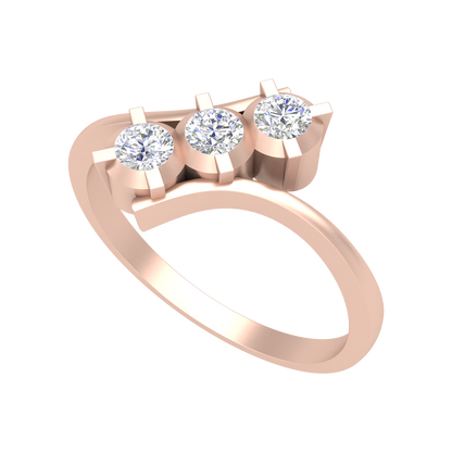 Gems Galore Tri Stone Ring In 925 Sterling Silver - One