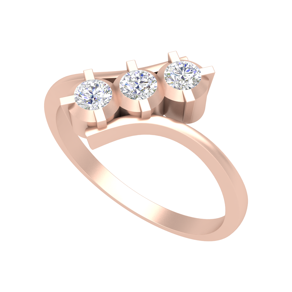 Gems Galore Tri Stone Ring - One