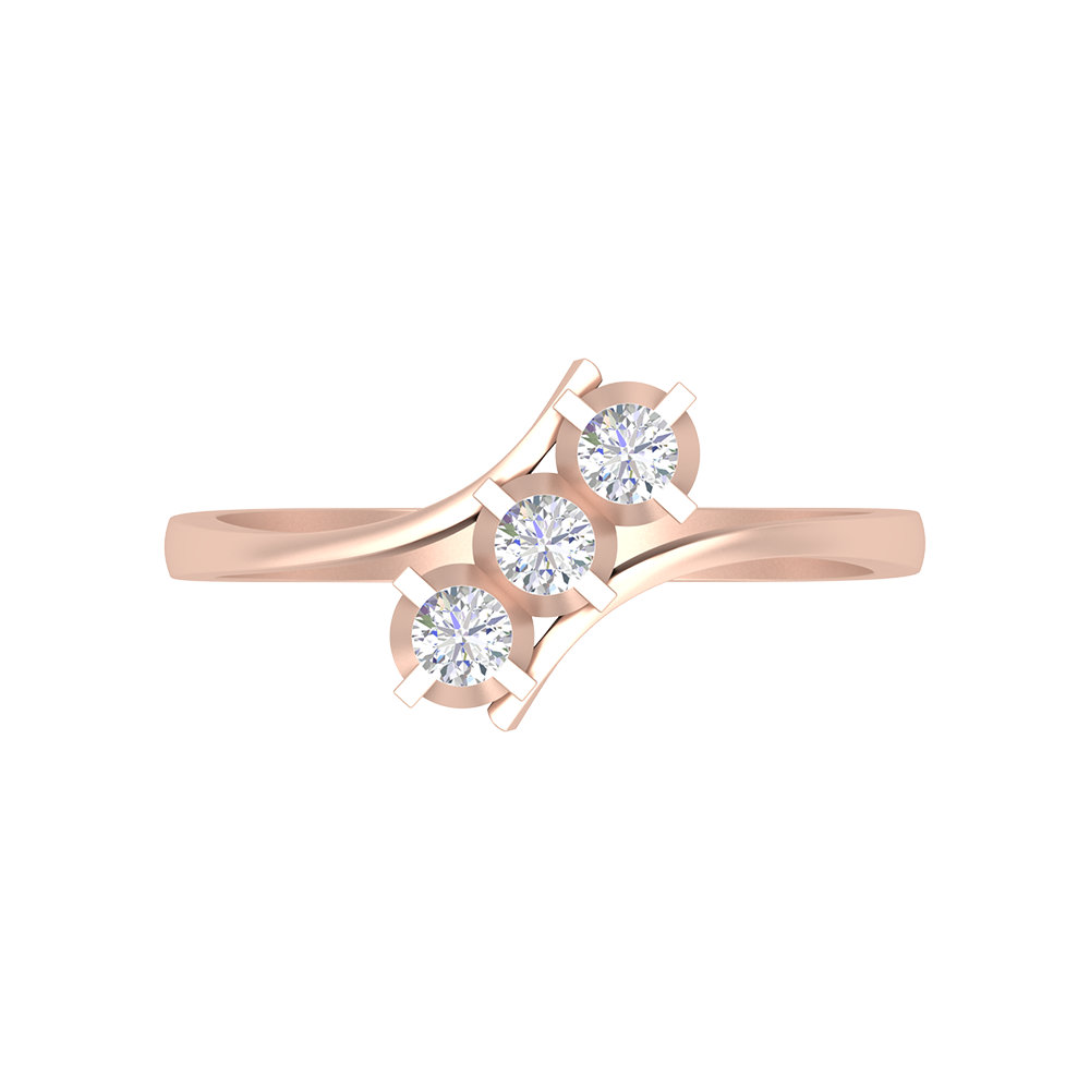 Gems Galore Tri Stone Ring In 925 Sterling Silver - Two