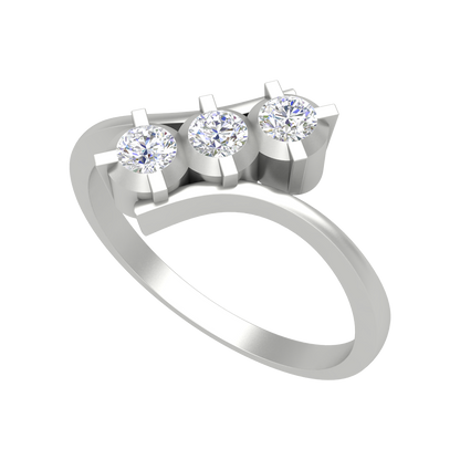 Gems Galore Tri Stone Ring - Five