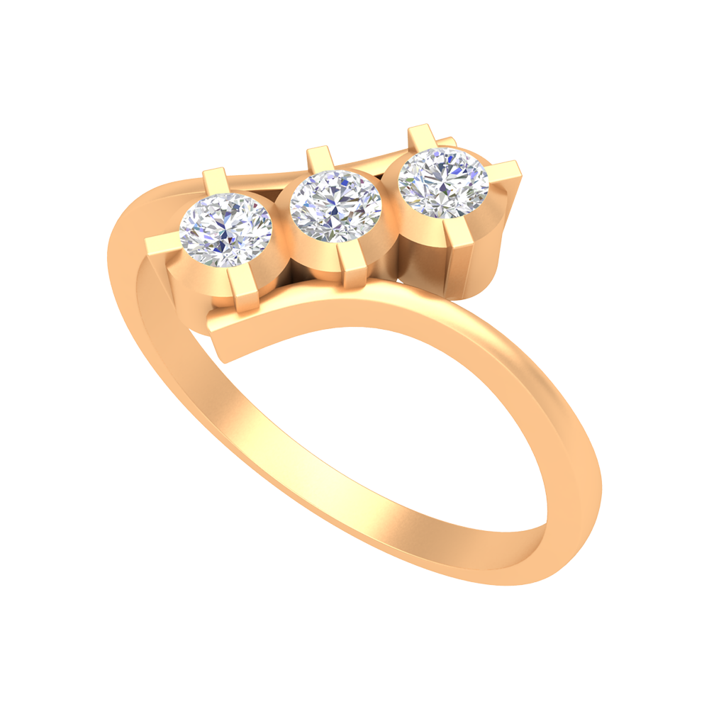 Gems Galore Tri Stone Ring In 925 Sterling Silver - Nine