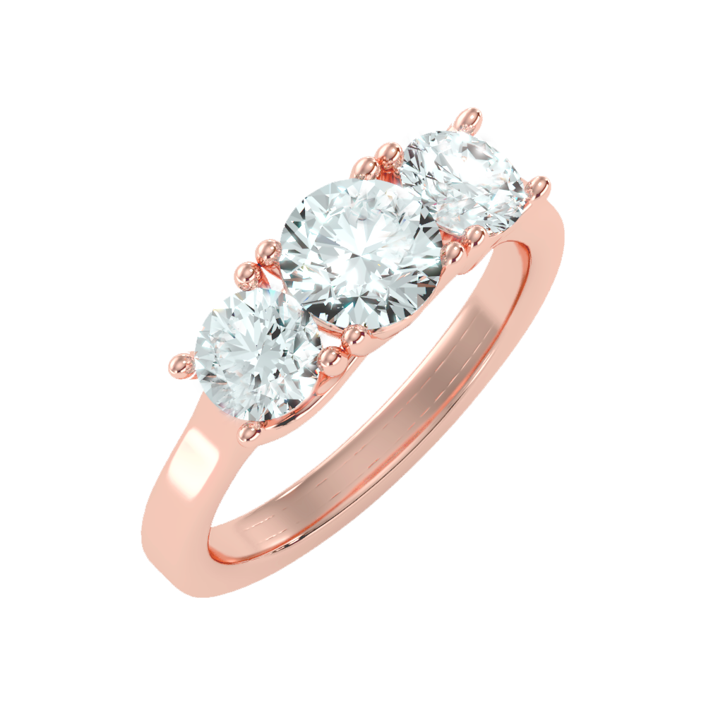 Gentle Three Stone Ring In 925 Sterling Silver - One