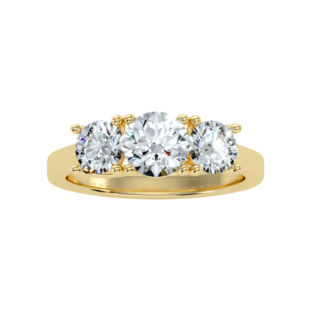 Gentle Three Stone Ring - Ten