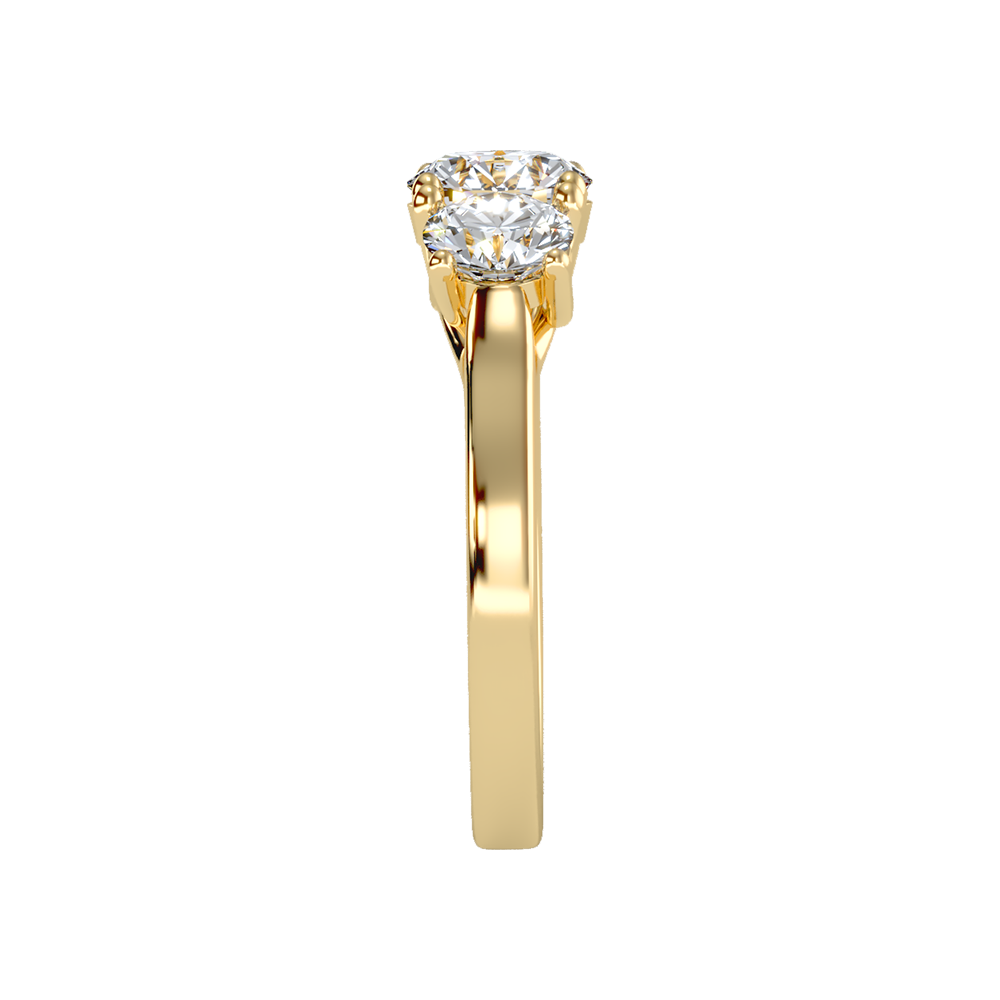 Gentle Three Stone Ring In 925 Sterling Silver - Eleven