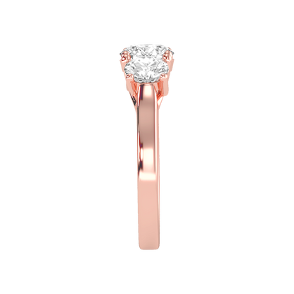 Gentle Three Stone Ring In 925 Sterling Silver - Three