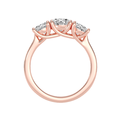 Gentle Three Stone Ring In 925 Sterling Silver - Four