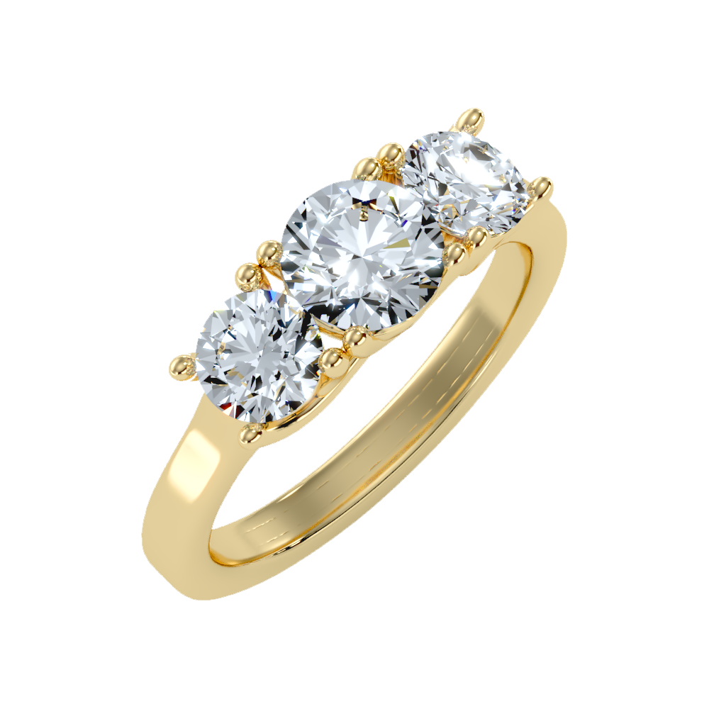 Gentle Three Stone Ring - Nine