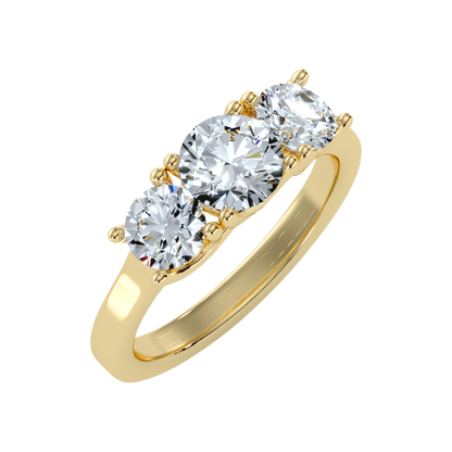 Gentle Three Stone Ring - Nine