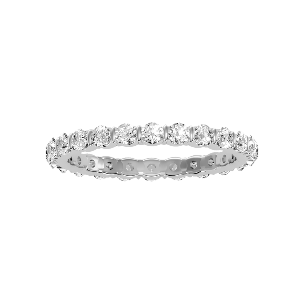 Genuine Spark Eternity Band In 925 Sterling Silver - Three