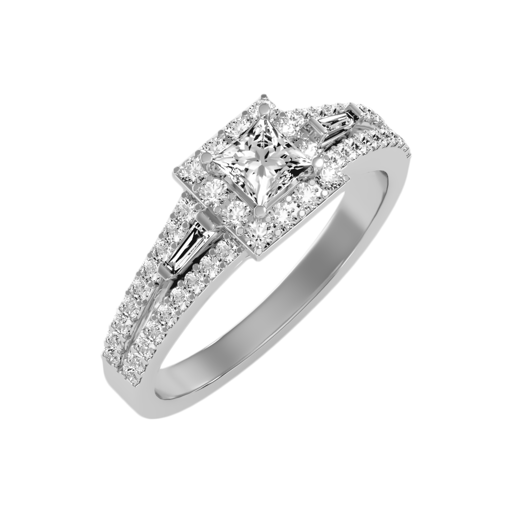 Genz Halo Ring In 925 Sterling Silver - One
