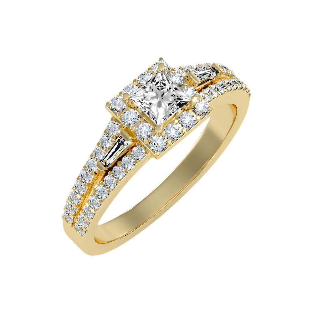 Genz Halo Ring In 925 Sterling Silver - Nine