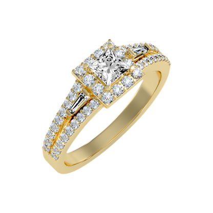 Genz Halo Ring In 925 Sterling Silver - Nine