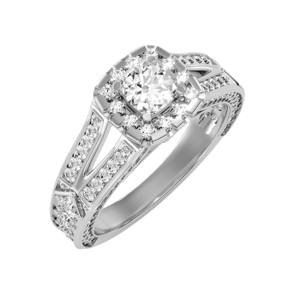 Gilded Solitaire Ring - One