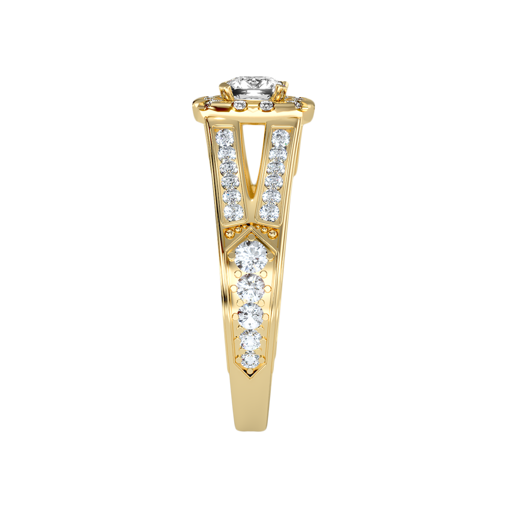 Gilded Solitaire Ring - Eleven