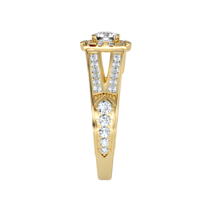 Gilded Solitaire Ring In 925 Sterling Silver - Eleven