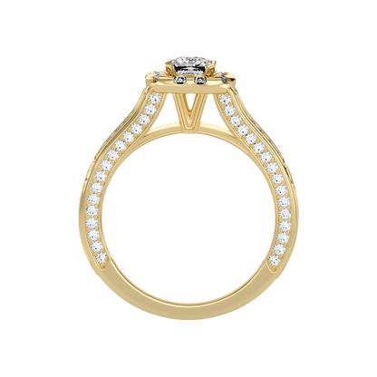 Gilded Solitaire Ring In 925 Sterling Silver - Twelve