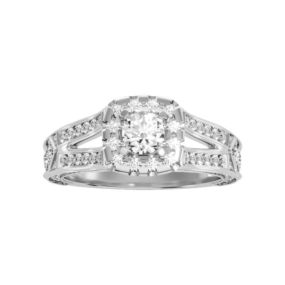 Gilded Solitaire Ring In 925 Sterling Silver - Three