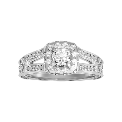 Gilded Solitaire Ring In 925 Sterling Silver - Three