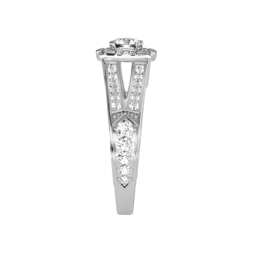 Gilded Solitaire Ring In 925 Sterling Silver - Four