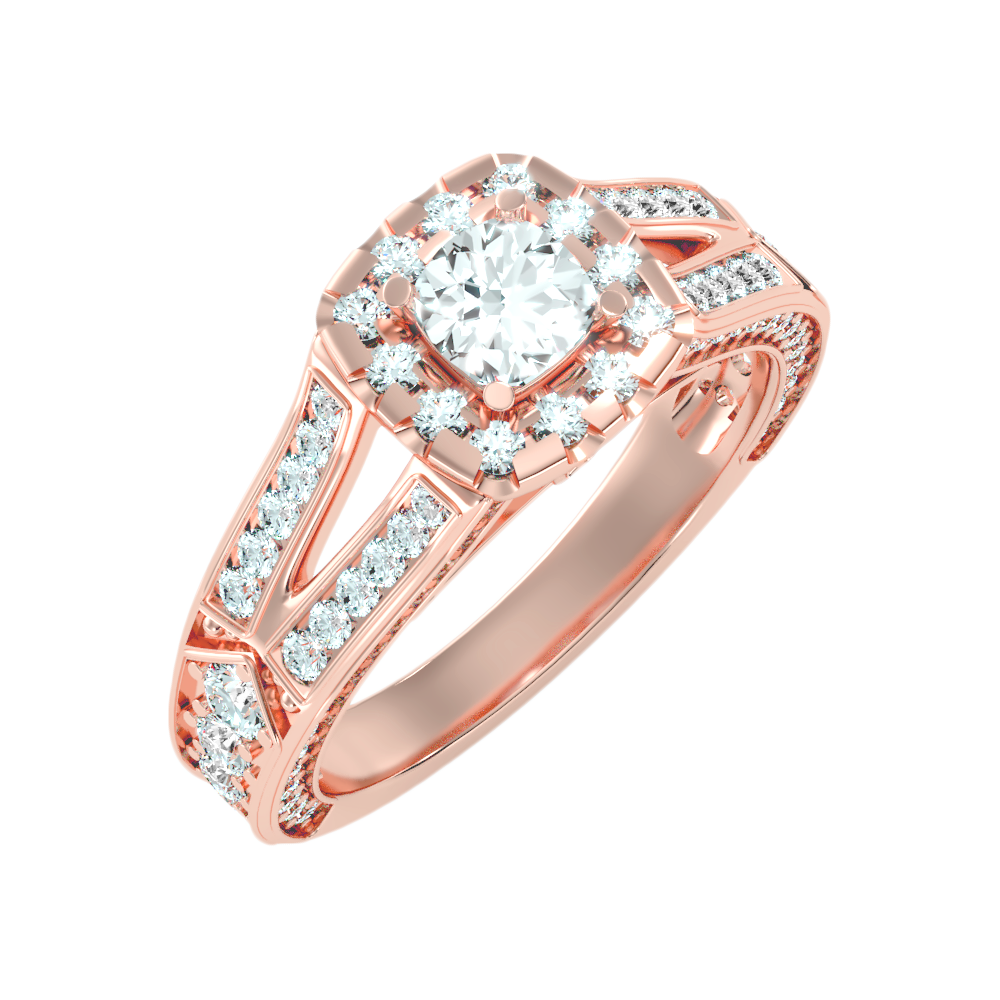 Gilded Solitaire Ring - Five