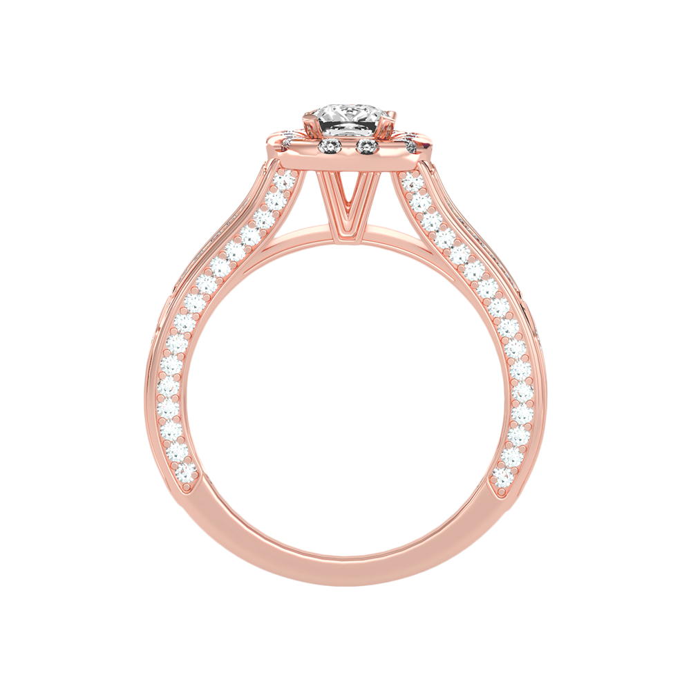 Gilded Solitaire Ring In 925 Sterling Silver - Six