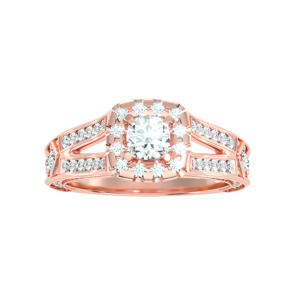 Gilded Solitaire Ring - Seven