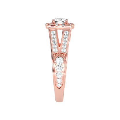 Gilded Solitaire Ring In 925 Sterling Silver - Eight