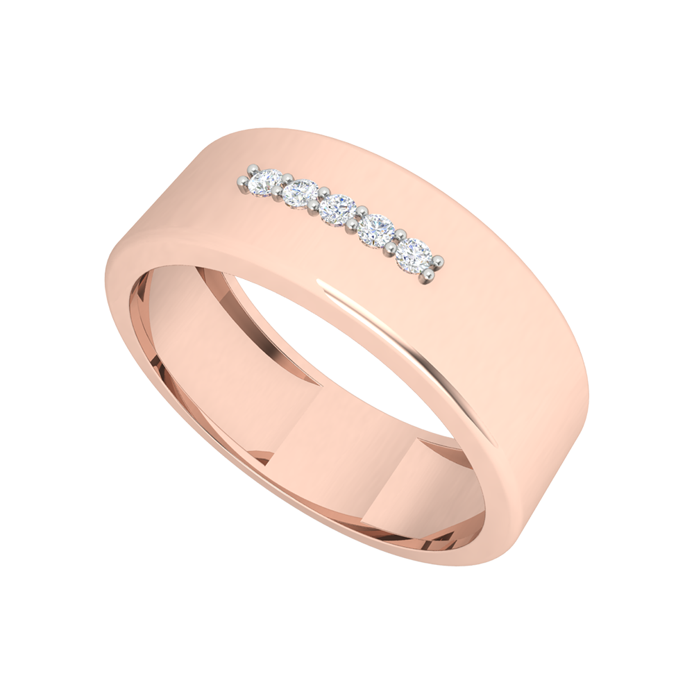 Glamours Broad Band Ring In 925 Sterling Silver - One