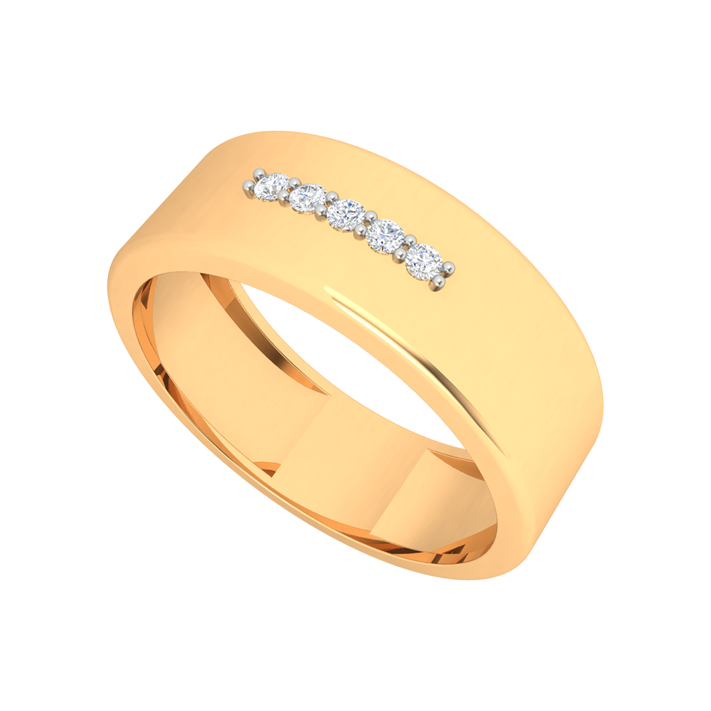Glamours Broad Band Ring In 925 Sterling Silver - Nine