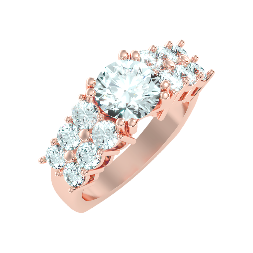 Glam Solitaire Ring In 925 Sterling Silver - Two