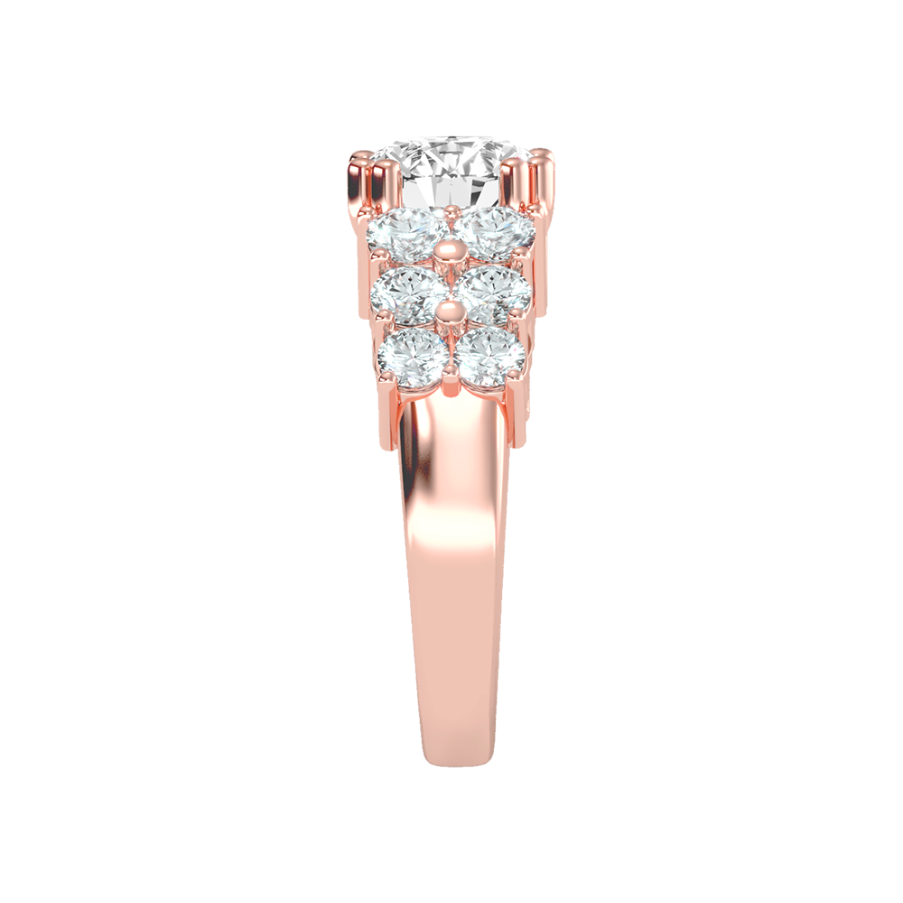 Glam Solitaire Ring In 925 Sterling Silver - Four