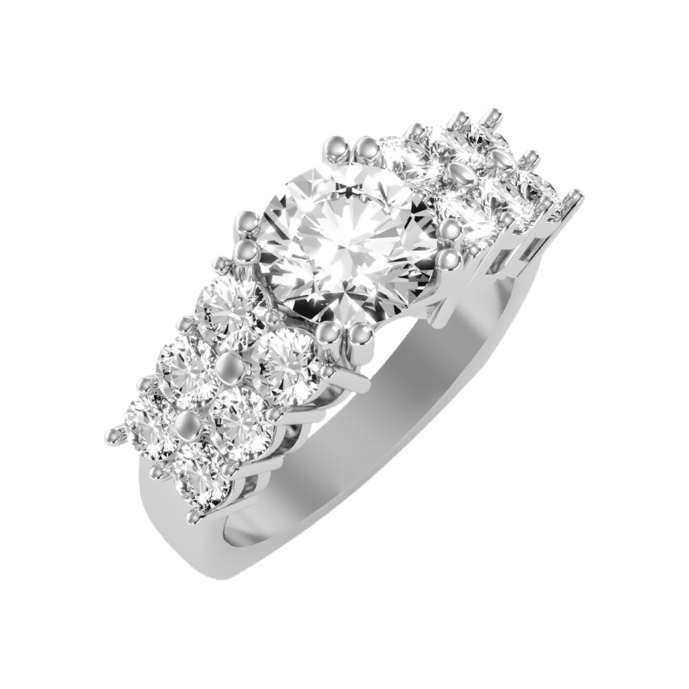 Glam Solitaire Ring In 925 Sterling Silver - Six