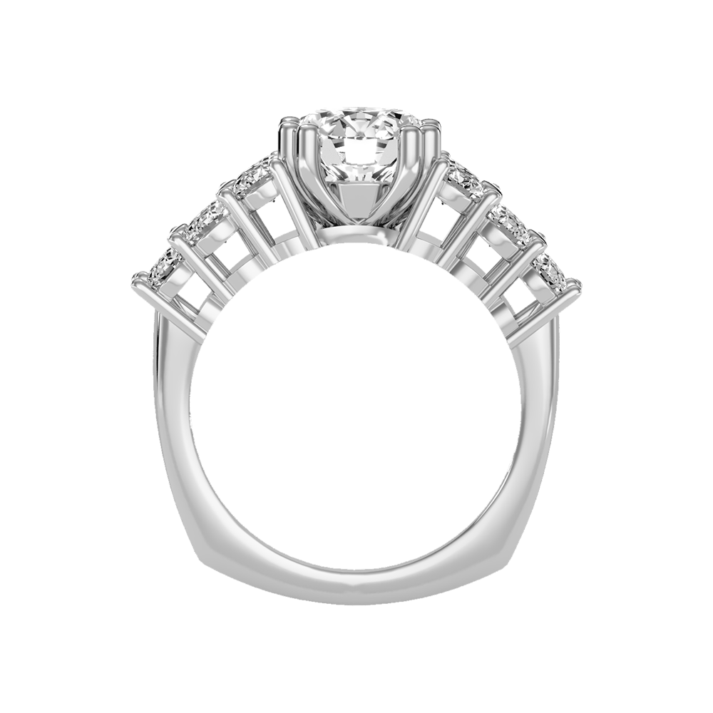 Glam Solitaire Ring In 925 Sterling Silver - Nine