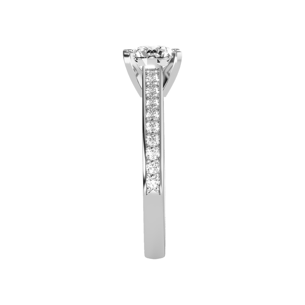 Gleamer Solitaire Ring In 925 Sterling Silver - Four