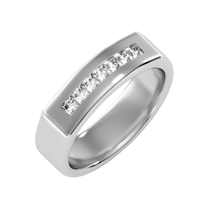 Gleamful Men's Band In 925 Sterling Silver - Five