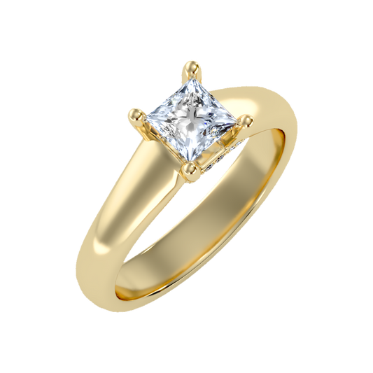 Gleaming Solitaire Ring In 925 Sterling Silver - One