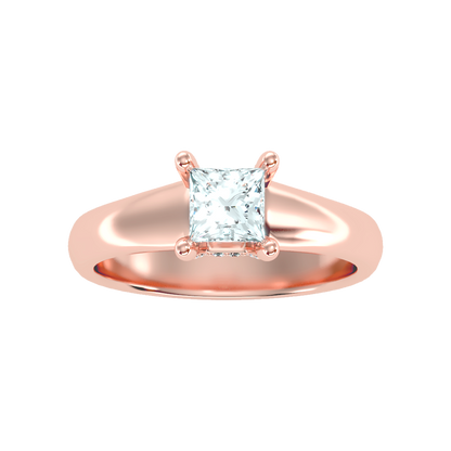 Gleaming Solitaire Ring In 925 Sterling Silver - Eleven